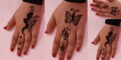 رسومات حنه رقيقه وسهلة لليد فراشات